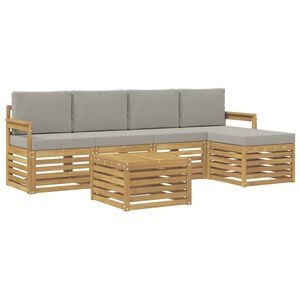 vidaXL Ensemble de canap&eacute;s d'ext&eacute;rieur 6 pc Blanc et gris clair