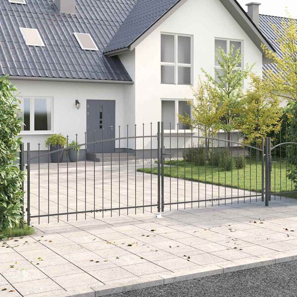 vidaXL Porte Double Woerden Gris 400 x 199.5 cm Acier