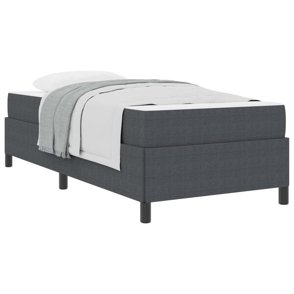 vidaXL Cadre de lit avec matelas Gris fonc&eacute; 90 x 200 cm tissu