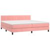 vidaXL Sommier &agrave; lattes de lit avec matelas et LED Rose 200x200 cm