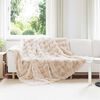 vidaXL Couverture en Fourrure de Lapin Synth&eacute;tique Beige 220 x 240 cm