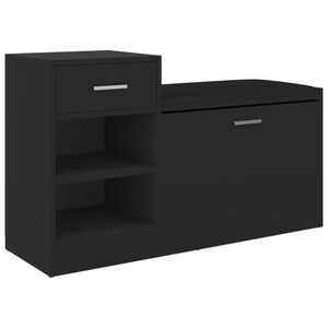 vidaXL Banc &agrave; chaussures Noir 94,5x31x57 cm Agglom&eacute;r&eacute;