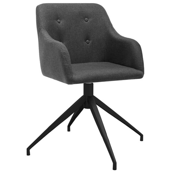 vidaXL Chaises pivotantes &agrave; manger lot de 4 Gris fonc&eacute; Tissu