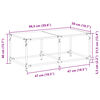 vidaXL Table basse avec dessus en verre transparent 98,5x50x40cm acier