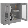 vidaXL Armoire à vitrine Gris béton 82,5x30,5x80 cm Bois d'ingénierie