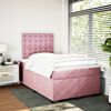 vidaXL Sommier &agrave; lattes de lit avec matelas rose 120x190 cm velours