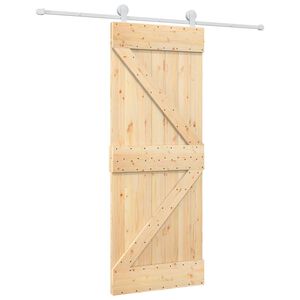 vidaXL Porte coulissante Naturel et Blanc 80 x 210 cm