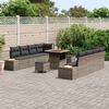 vidaXL Ensemble de canap&eacute; de jardin 11 pcs Gris polyrotin