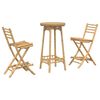 vidaXL Ensemble de bar d'ext&eacute;rieur pliable en bambou 3 pcs