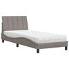 vidaXL Lit avec matelas Hanko taupe 80x200 cm tissu