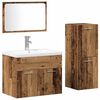 vidaXL Ensemble de mobilier de salle de bain avec porte 4 pcs Marron