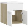 vidaXL Armoire d'évier et lavabo intégré Blanc/chêne sonoma Aggloméré