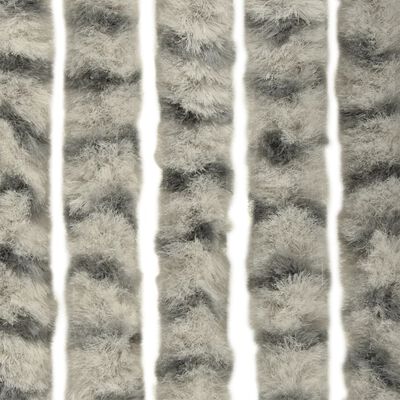 vidaXL Rideau anti-mouches gris clair et gris foncé 56x200 cm chenille