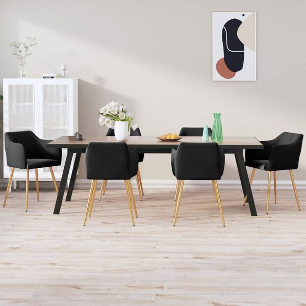 vidaXL Chaises &agrave; manger lot de 6 noir velours