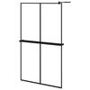 vidaXL Paroi de douche avec &eacute;tag&egrave;re Noir 118x190cm Verre ESG&Aluminium