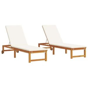 vidaXL Transat 2 pc Bois d'Acacia Massif Marron