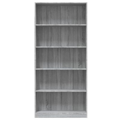 vidaXL Bibliothèque 5 niveaux Sonoma gris 80x24x175 cm