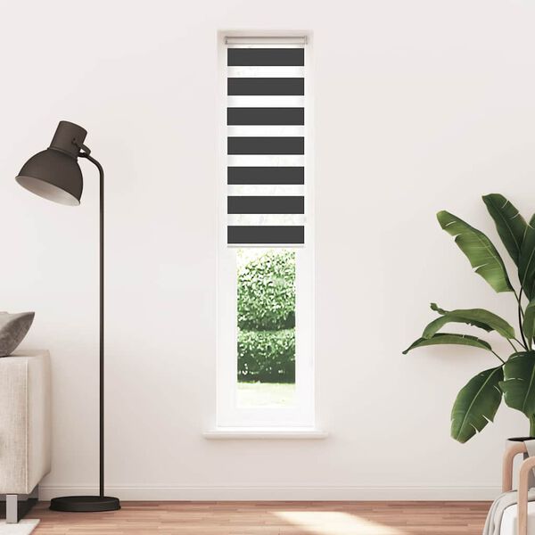 vidaXL Store z&egrave;bre noir 45x200 cm largeur du tissu 40,9 cm polyester