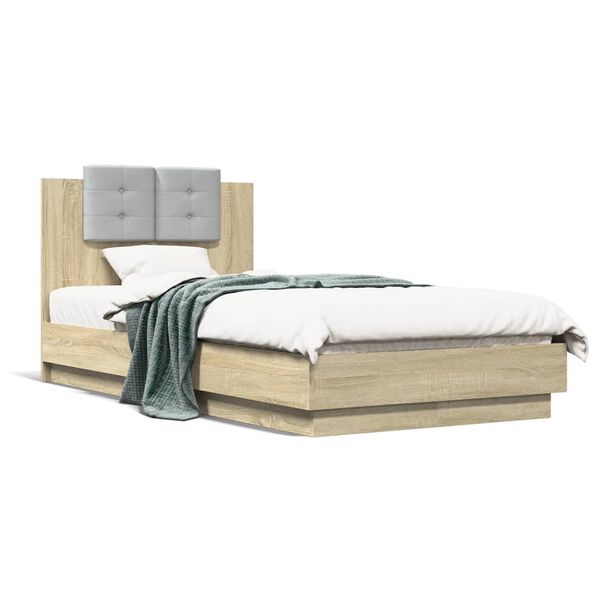 vidaXL Cadre de lit sans matelas chêne sonoma 90x190 cm