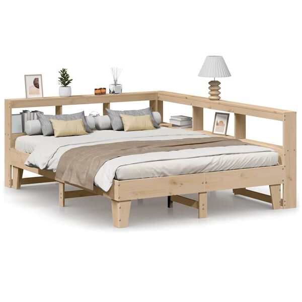 vidaXL Lit biblioth&egrave;que sans matelas 140x200 cm bois massif de pin