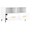 vidaXL Meuble TV Blanc brillant 80x36x50 cm Bois d'ing&eacute;nierie