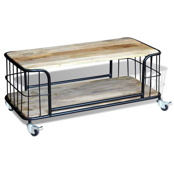 vidaXL Table basse Bois de manguier massif 100x50x35 cm