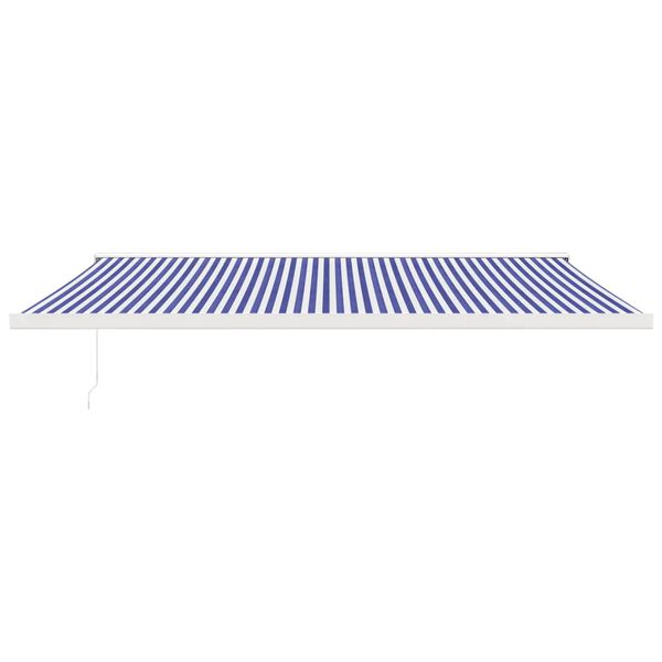 vidaXL Auvent r&eacute;tractable bleu et blanc 5x3 m tissu et aluminium