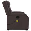 vidaXL Fauteuil inclinable de massage Marron fonc&eacute; Tissu