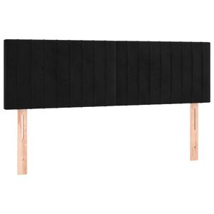 vidaXL T&ecirc;tes de lit Noir 144 x 5 x 78/88 cm Velours