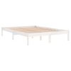 vidaXL Cadre de lit sans matelas blanc 135x190 cm bois massif