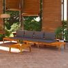 vidaXL Bancs de jardin avec coussins gris fonc&eacute; lot de 2 Bois d'acacia