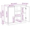 vidaXL Buffet LED Bois ancien 90 x 32 x 75 cm Bois d'ingénierie