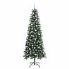 vidaXL Sapin de No&euml;l artificiel Vert 210 cm PVC, plastique et acier