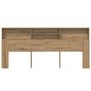 vidaXL Cabinet de T&ecirc;te de Lit Ch&ecirc;ne artisanal 220 x 19 x 101,5 cm