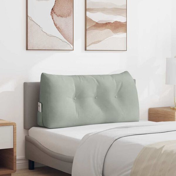vidaXL Coussin de Dos Gris clair 100 x 24 x 50 cm Velours