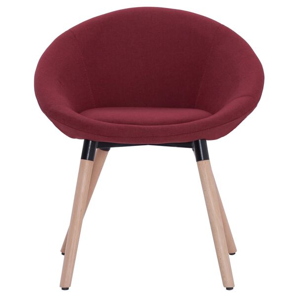 vidaXL Chaises &agrave; manger lot de 2 rouge bordeaux tissu