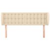 vidaXL T&ecirc;te de lit avec oreilles Cr&egrave;me 147x23x78/88 cm Tissu