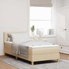 vidaXL Lit &agrave; ressorts avec matelas Cr&egrave;me 90 x 200 cm tissu