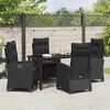 vidaXL Ensemble de salle &agrave; manger pour jardin 5 pcs Noir polyrotin