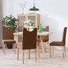 vidaXL Chaises &agrave; manger lot de 4 marron tissu
