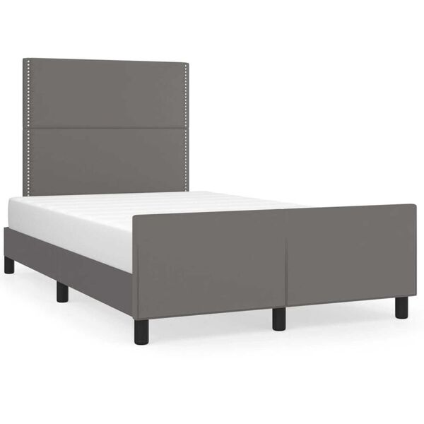 vidaXL Cadre de lit sans matelas gris 120x190 cm similicuir