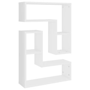 vidaXL &Eacute;tag&egrave;res murales 2 pcs blanc 50x15x50 cm bois d'ing&eacute;nierie