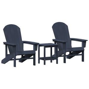 vidaXL Mobilier de jardin lounge 3 pcs Bleu marine 38 x 38 x 46 cm