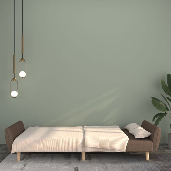 vidaXL Canap&eacute;-lit &agrave; 2 places Taupe Tissu