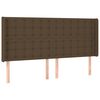 vidaXL T&ecirc;te de lit avec oreilles Marron fonc&eacute; 203x16x118/128 cm Tissu