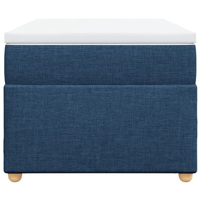 vidaXL Sommier à lattes de lit avec matelas Bleu 90x200 cm Tissu