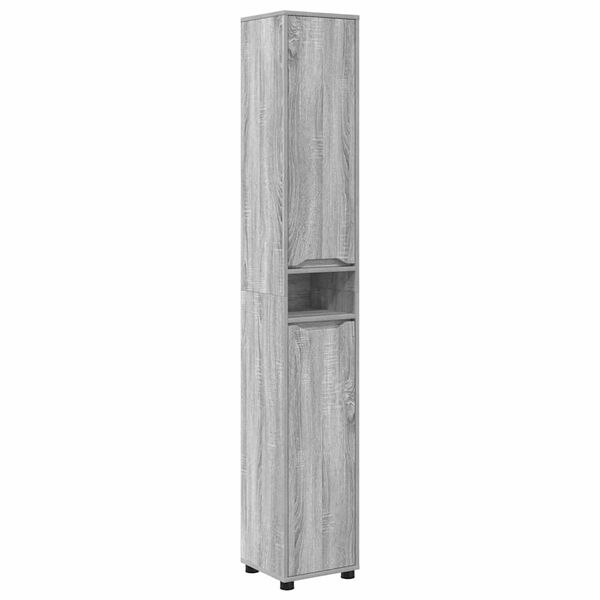 vidaXL Cabinet de salle de bain Gris Sonoma 30,5 x 30 x 195 cm
