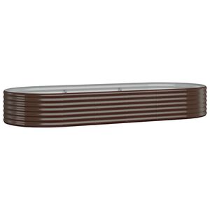 vidaXL Lit sur&eacute;lev&eacute; de jardin Acier galvanis&eacute; marron