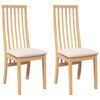 vidaXL Chaises &agrave; manger coussins 2 pcs bois massif caoutchouc