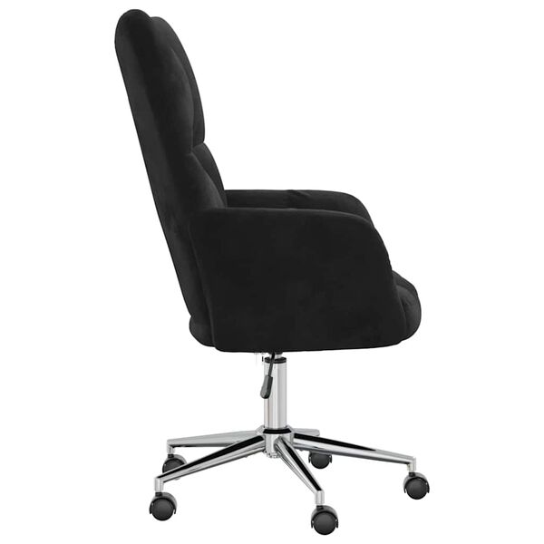 vidaXL Fauteuil relaxant avec roue Noir 62 x 68,5 x 105 cm Velours